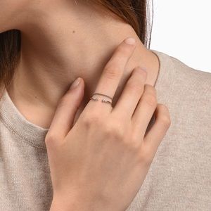 Mejuri diamond open ring white gold sz 5